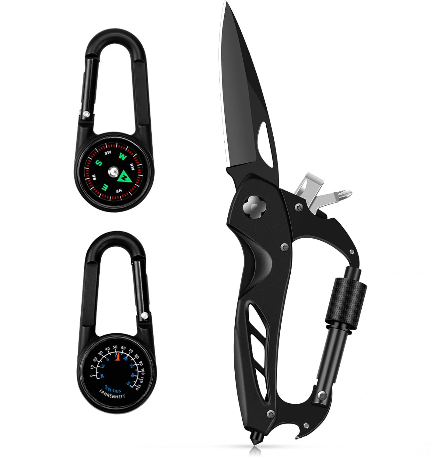 Portable Multi-function Carabiner Knife for Camping Backpack Hiking Emergency